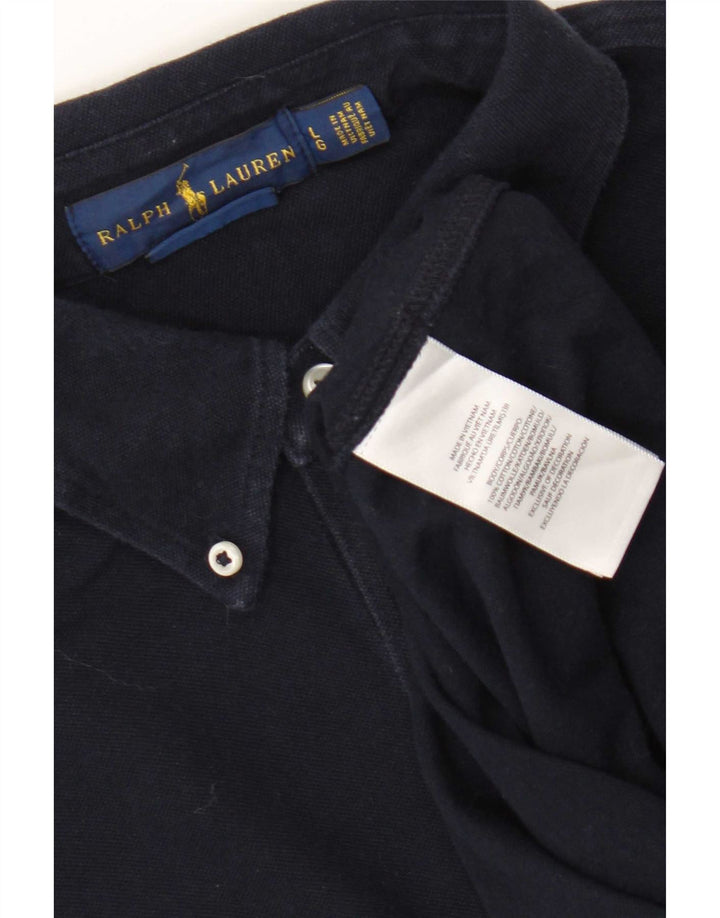 Camisa Ralph Lauren para hombre grande de algodón azul marino