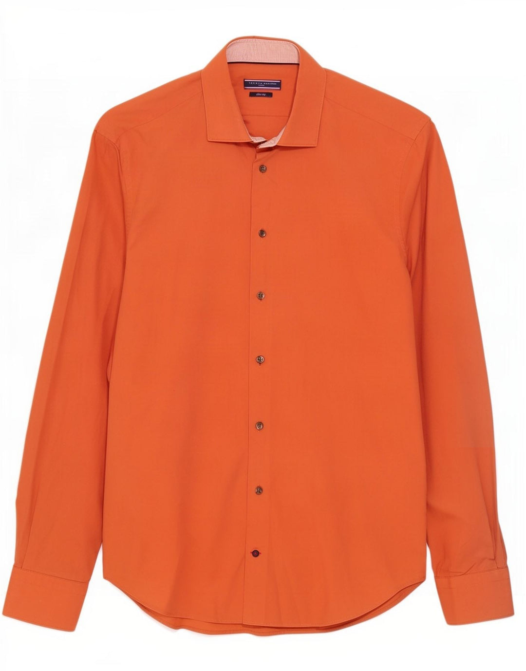 Tommy Hilfiger Camisa Slim Fit para Hombre Talla 39 15 1/2 Mediana Naranja