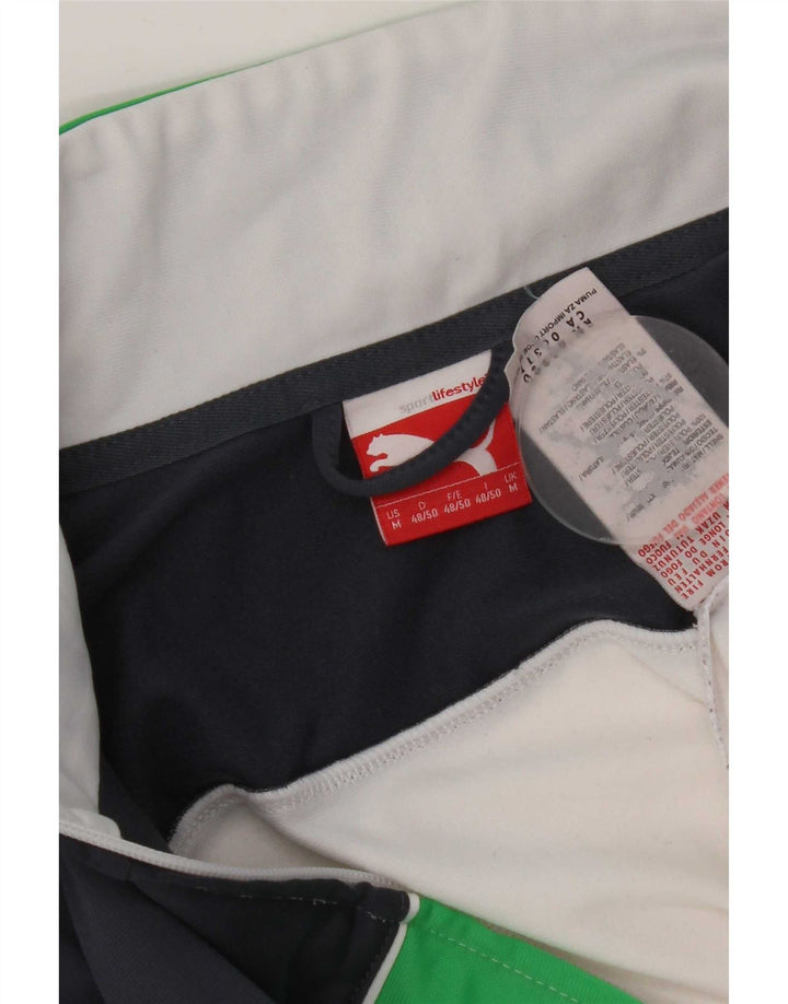 Puma Chaqueta De Chándal Superior Para Hombre Poliéster Color Block Blanco Mediano