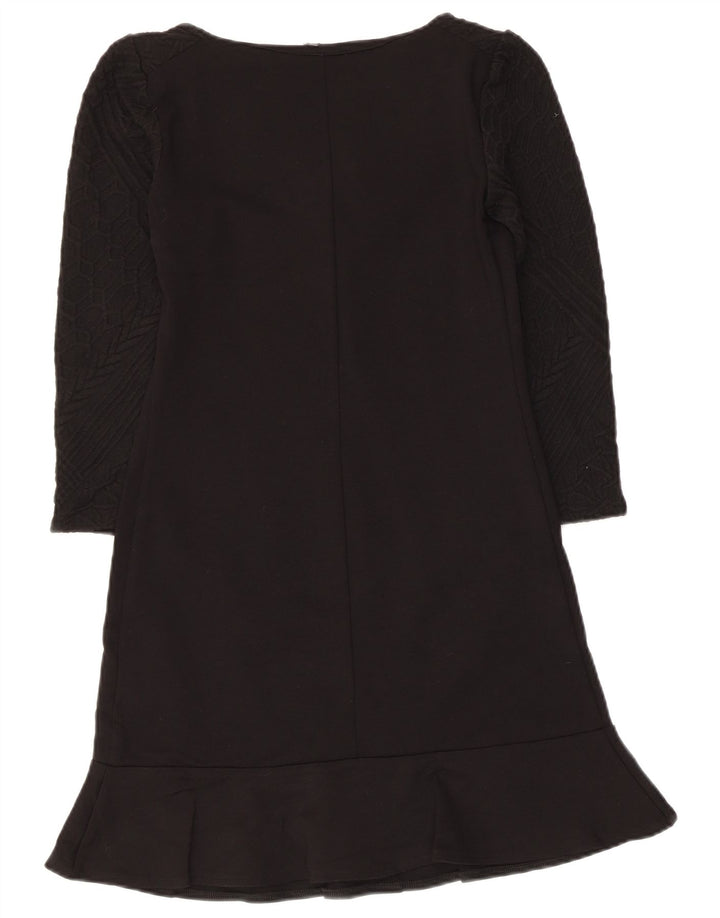 Naf Naf Vestido básico de manga 3/4 para mujer UK 8 Small Viscosa negra