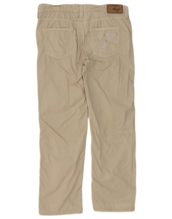 Pantalón Casual Recto Mujer Fay W28 L26 Algodón Beige