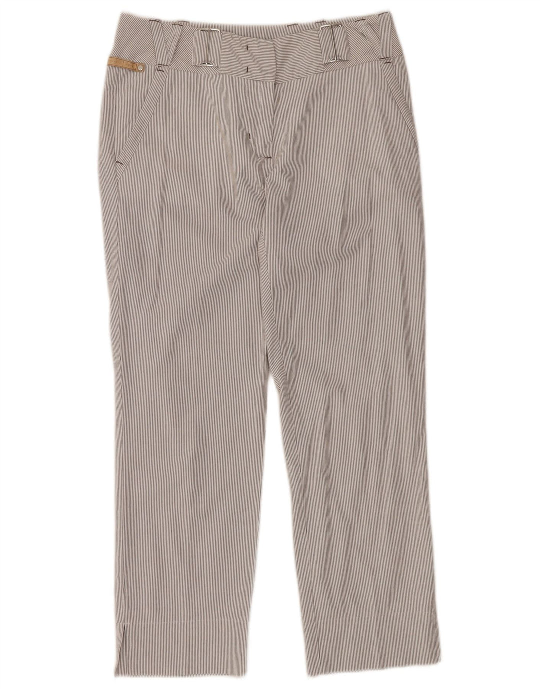 SPORTMAX Pantalones cortos para mujer UK 8 Small W28 L25 Gris Pinstripe