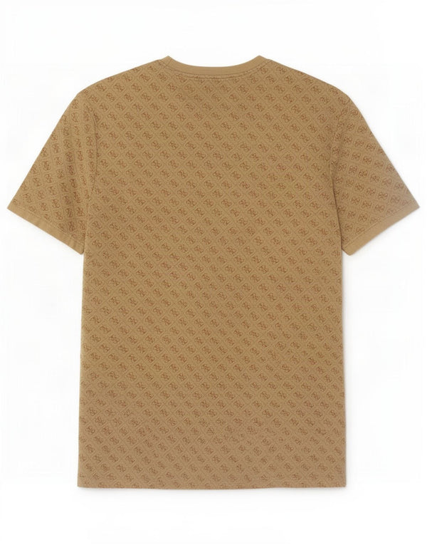 Guess Mens Graphic T-Shirt Top Large Beige Cotton