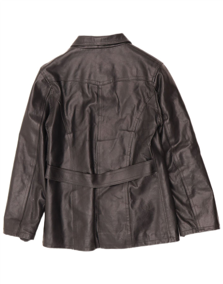 Bayside Chaqueta de cuero para mujer UK 10 Small Black