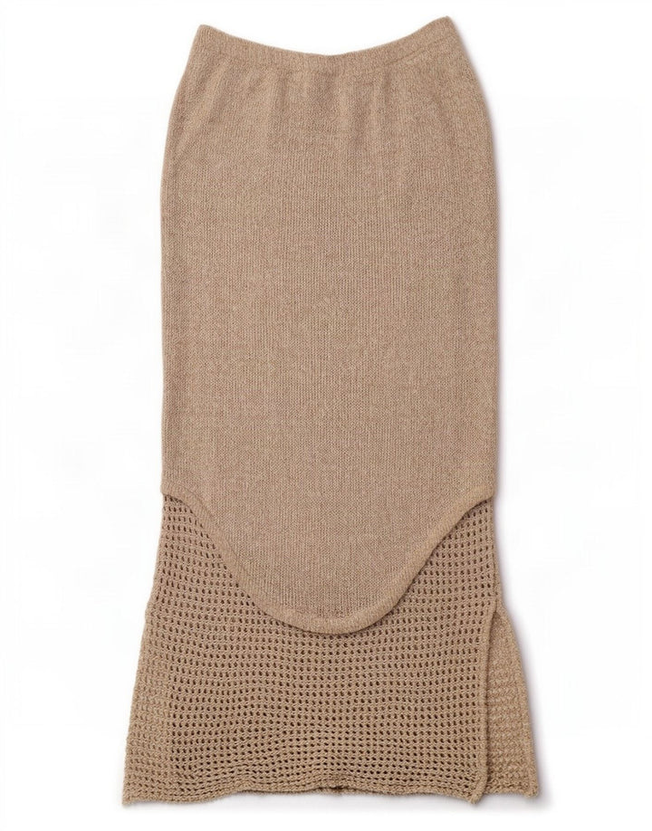 Roisin McCarthy Falda larga de punto para mujer mediana W30 algodón beige