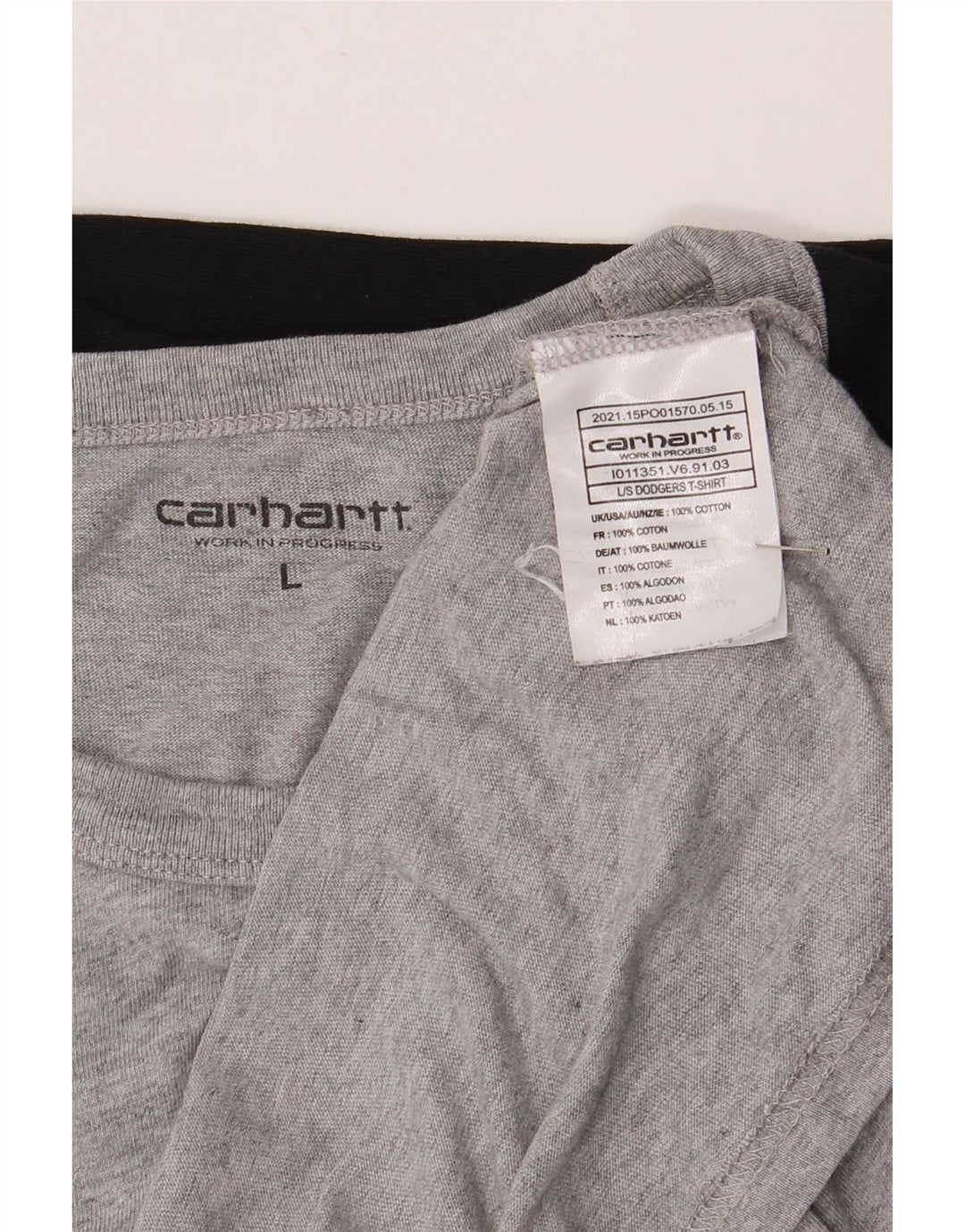 Carhartt Hombre Top De Manga Larga De Algodón Color Block Gris Grande