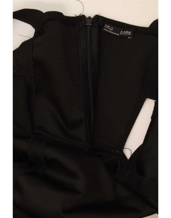 Zara Mujer Mono Sin Mangas UK 42 Mediano Negro