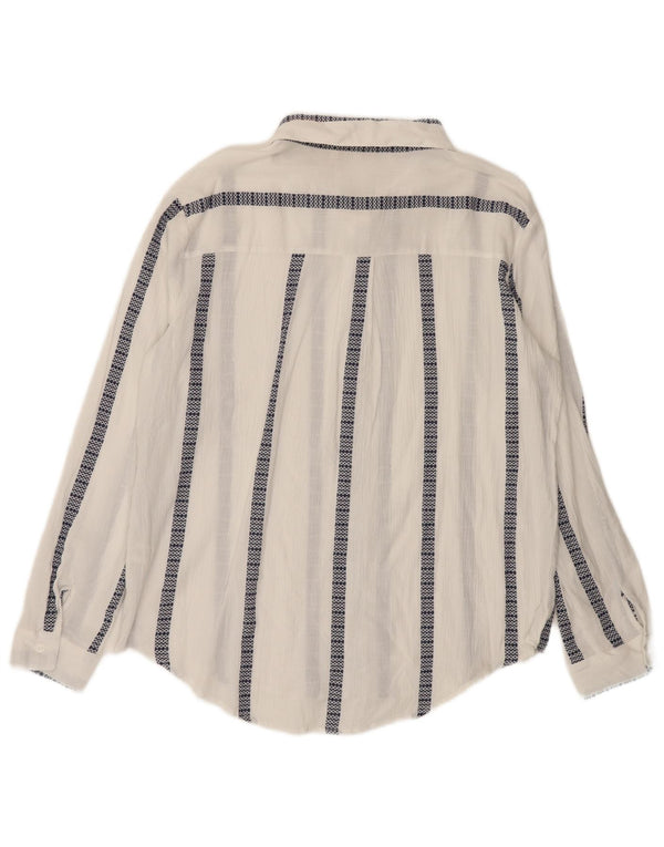BKE Camisa para mujer UK 46 Grande Algodón a rayas blancas