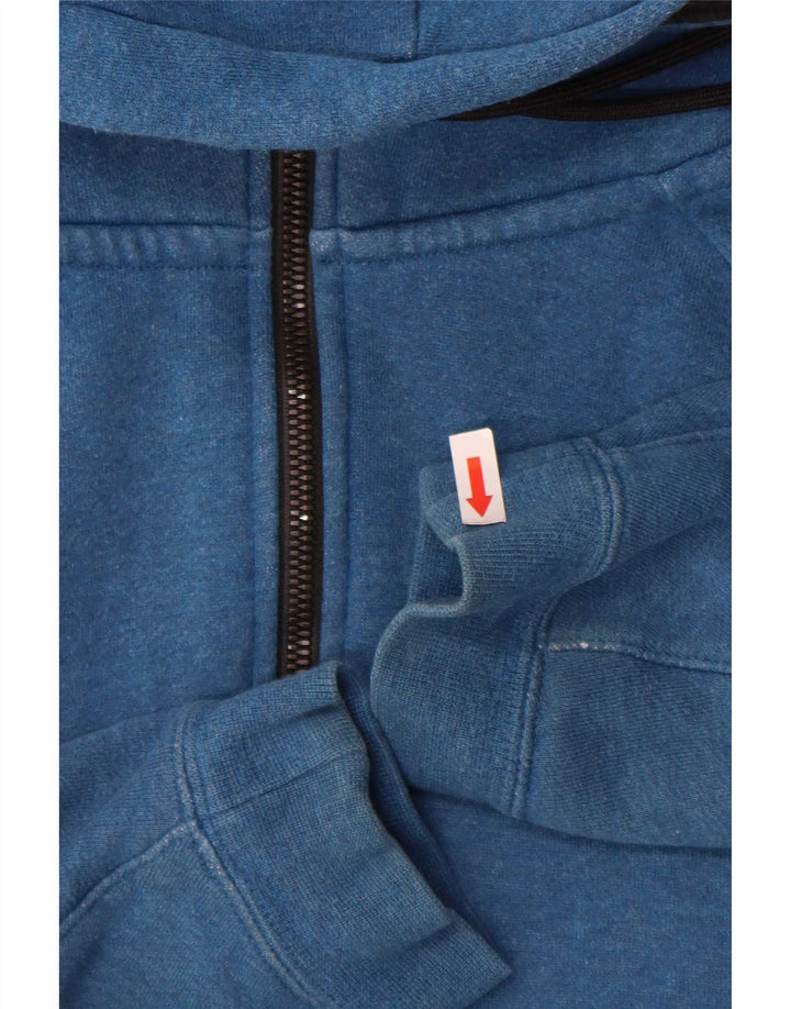 Nike - Sudadera con capucha y cremallera para hombre, algodón azul medio con bloques de color
