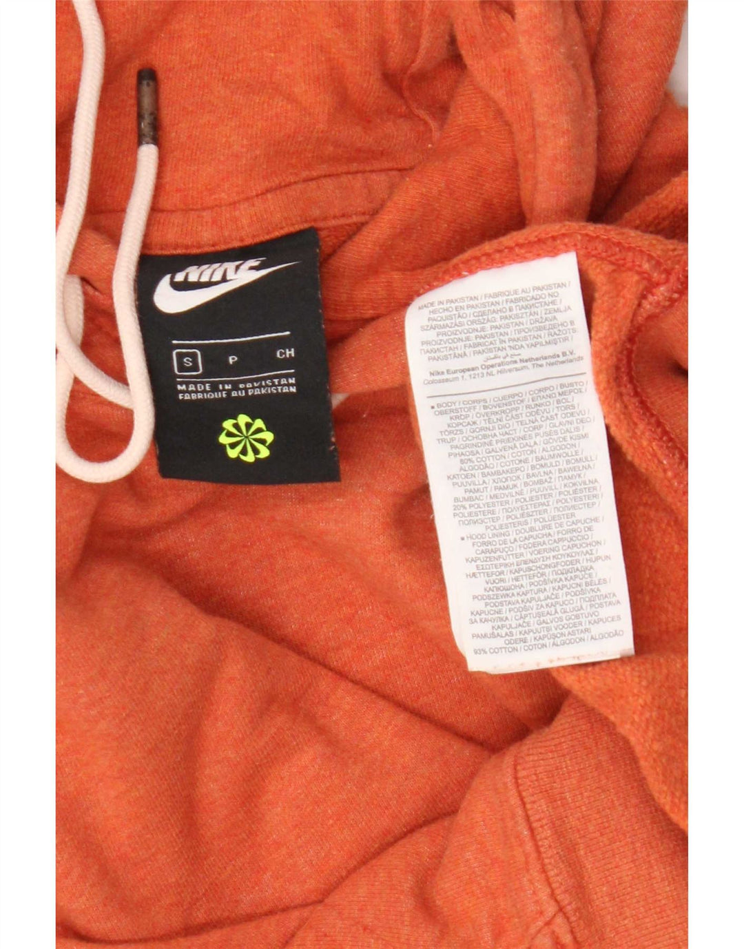 Nike Hombre Sudadera con Capucha Jumper Small Naranja Algodón
