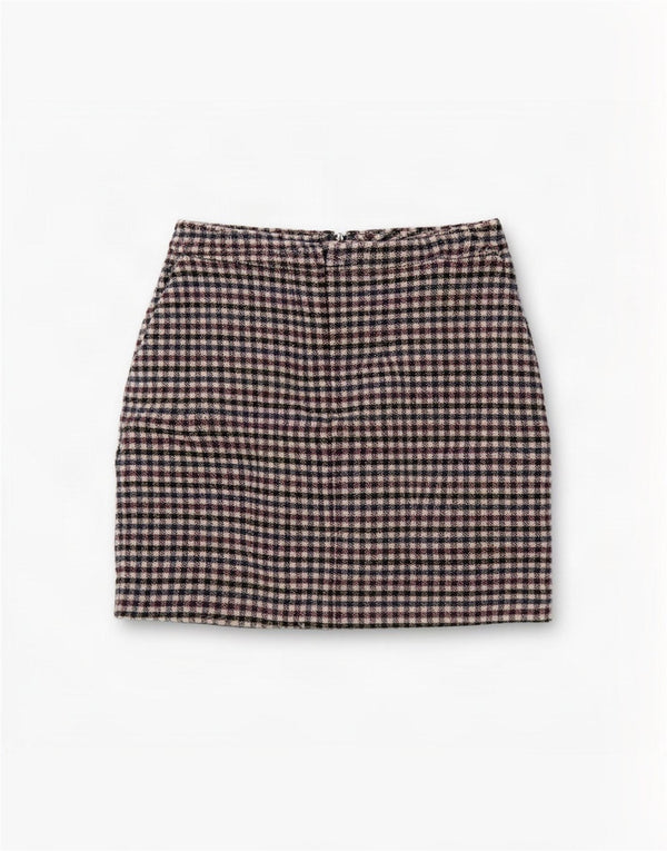 Marks & Spencer Minifalda para mujer UK 10 Small W29 Acrílico de cuadros burdeos