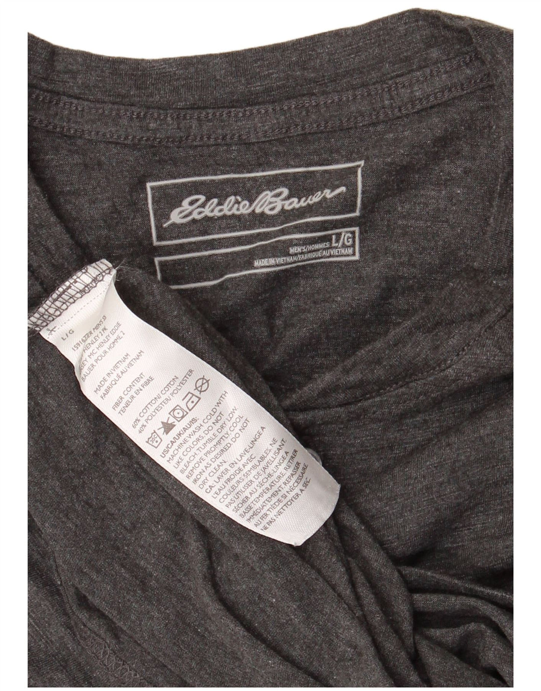 EDDIE BAUER Camiseta Hombre Top Grande Gris Algodón