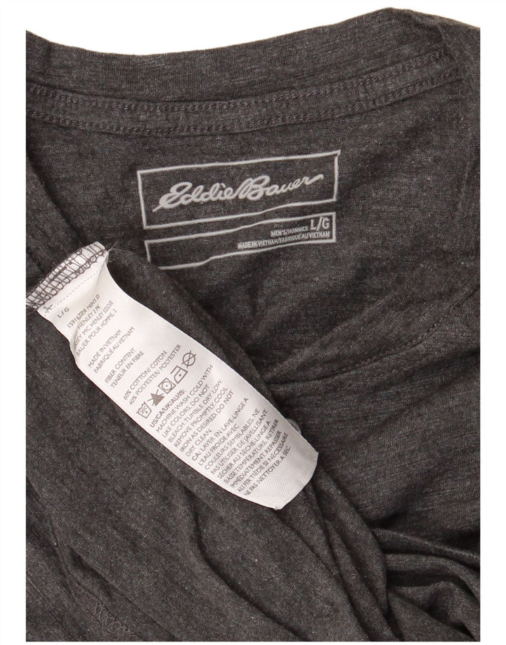 EDDIE BAUER Camiseta Hombre Top Grande Gris Algodón
