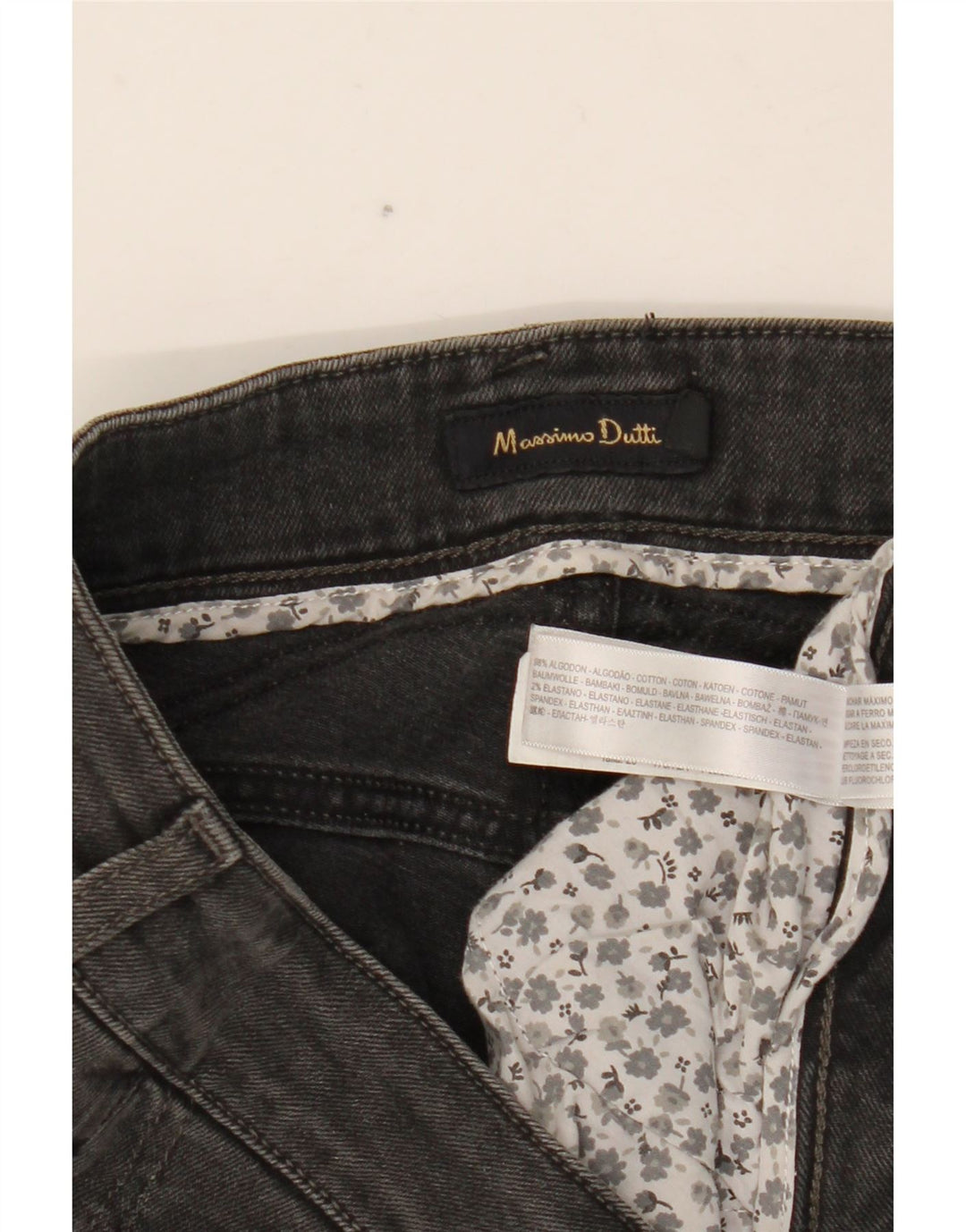 Vaqueros Massimo Dutti Mujer Slim W29 L33 Gris Algodón