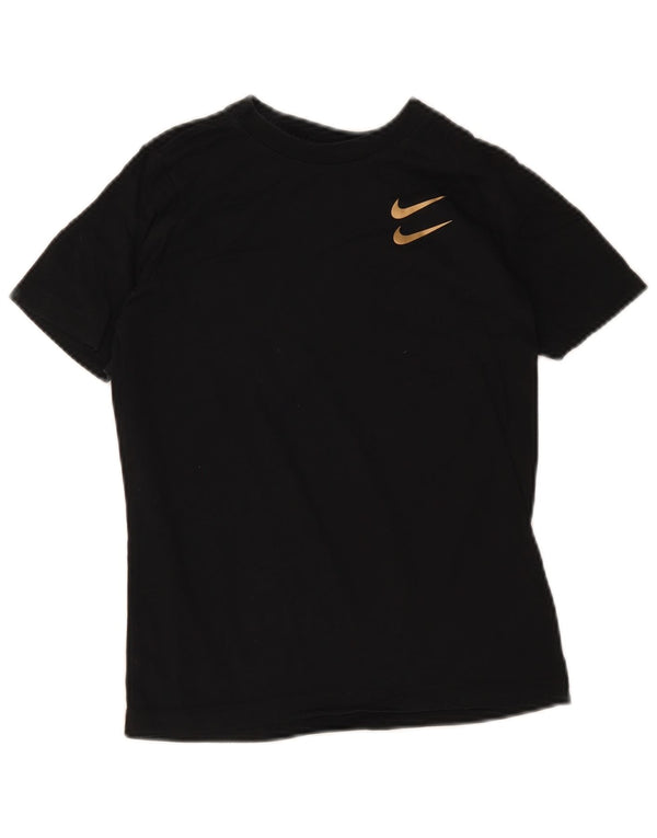 Nike Camiseta gráfica Swoosh para niños de 10 a 11 años, talla mediana, color negro