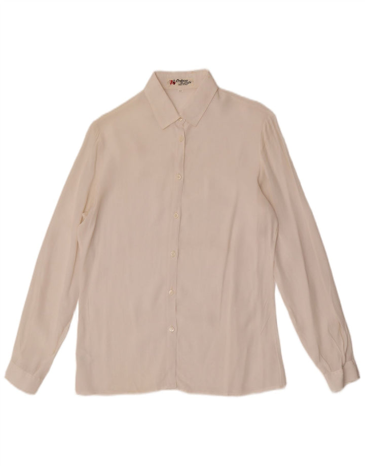 Camisa Mujer Confezioni Di Lusso IT 42 Medium Acetato Blanco
