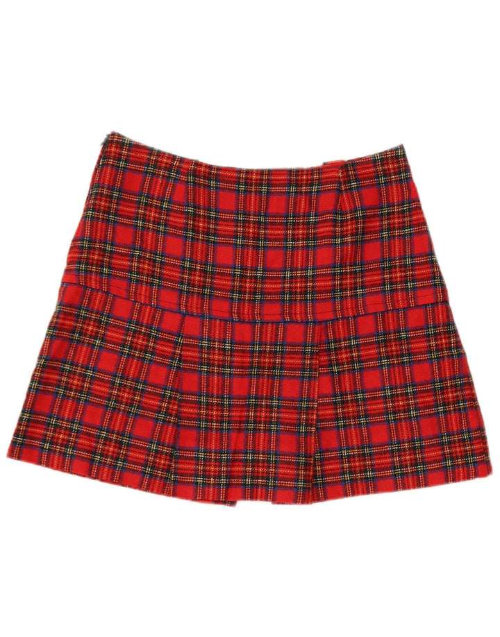 Minifalda vintage para mujer W30 cuadros rojos medianos