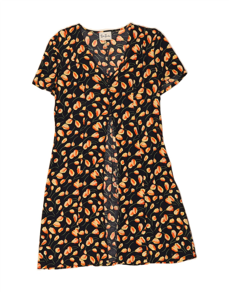 BETTY BARCLAY Womens A-Line Dress UK 14 Large Black Floral Vintage Betty Barclay and Second-Hand Betty Barclay from Messina Hembry 