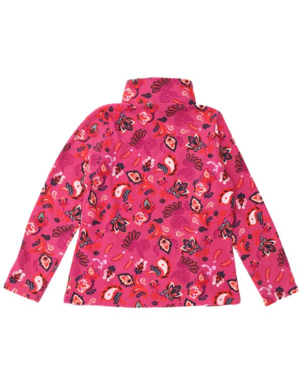 VINTAGE Chaqueta polar para mujer IT 46 Poliéster floral rosa grande