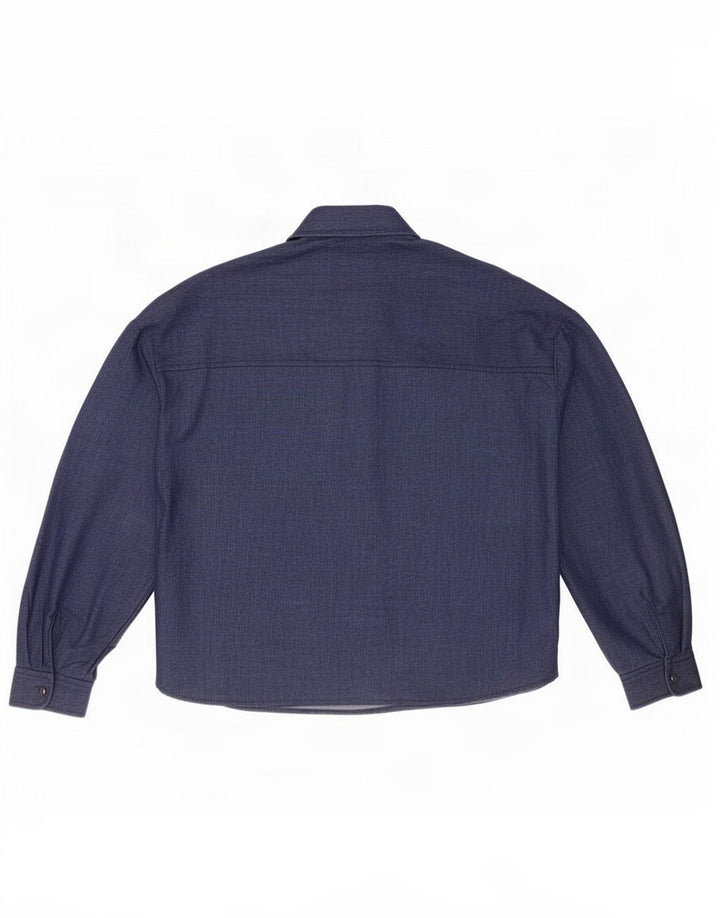 Zara Mujer Camisa Extragrande UK 6 XS Azul Marino Poliéster