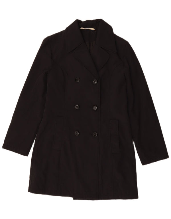 Marks & Spencer Abrigo de doble botonadura St. Michael para mujer UK 8 Small Negro