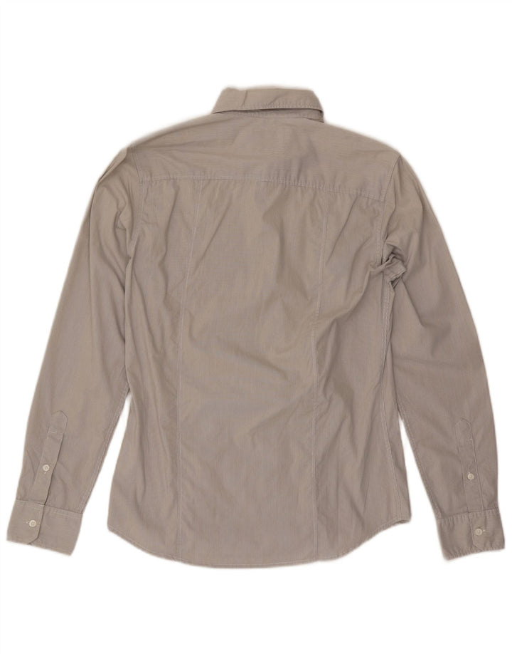 Camisa Guess Hombre Gris Medio Algodón Rayas Pintadas