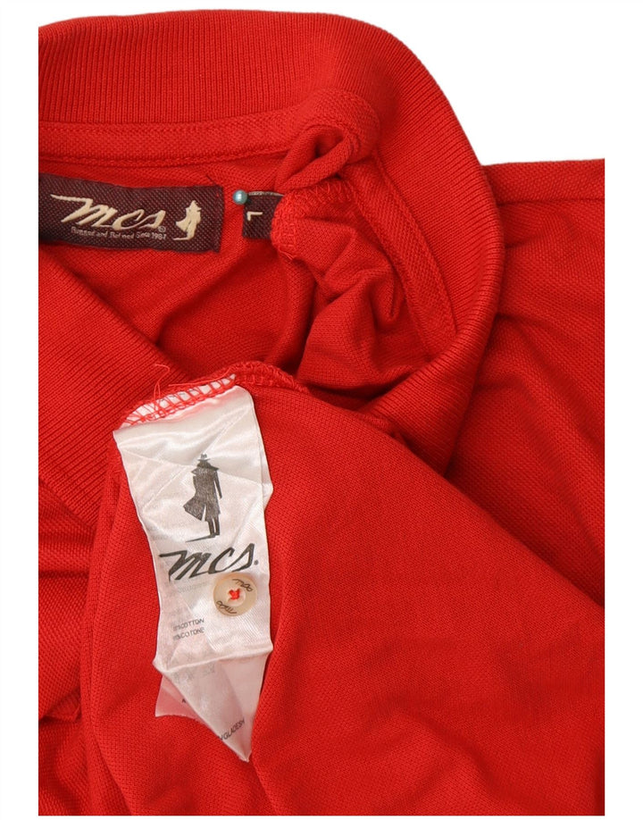 Marlboro Classics Polo para hombre grande de algodón rojo