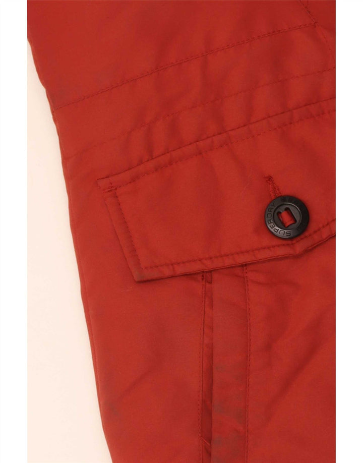 Superdry Parka extragrande con capucha para mujer, talla S, color rojo