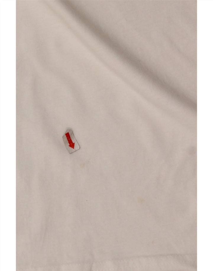 CHAMPION Mens Graphic T-Shirt Top Medium White Colourblock Cotton
