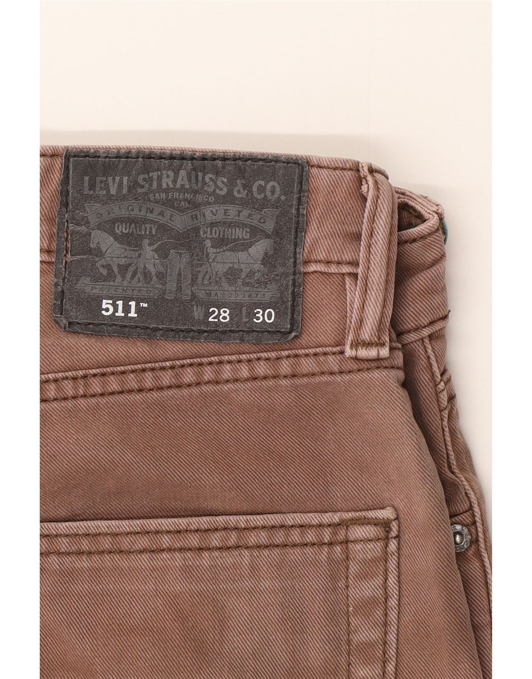Levi's Hombre 511 Slim Jeans W28 L30 Algodón Marrón