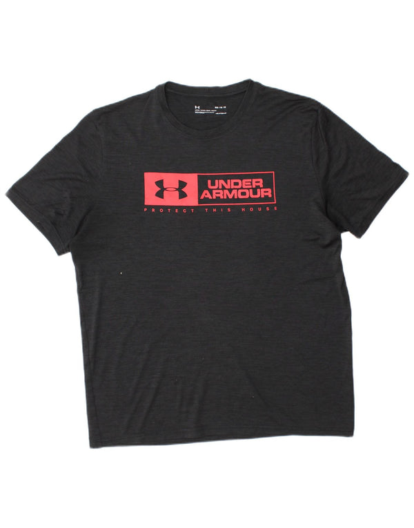 UNDER ARMOUR Camiseta con gráfico Heat Gear para hombre, talla mediana, negra