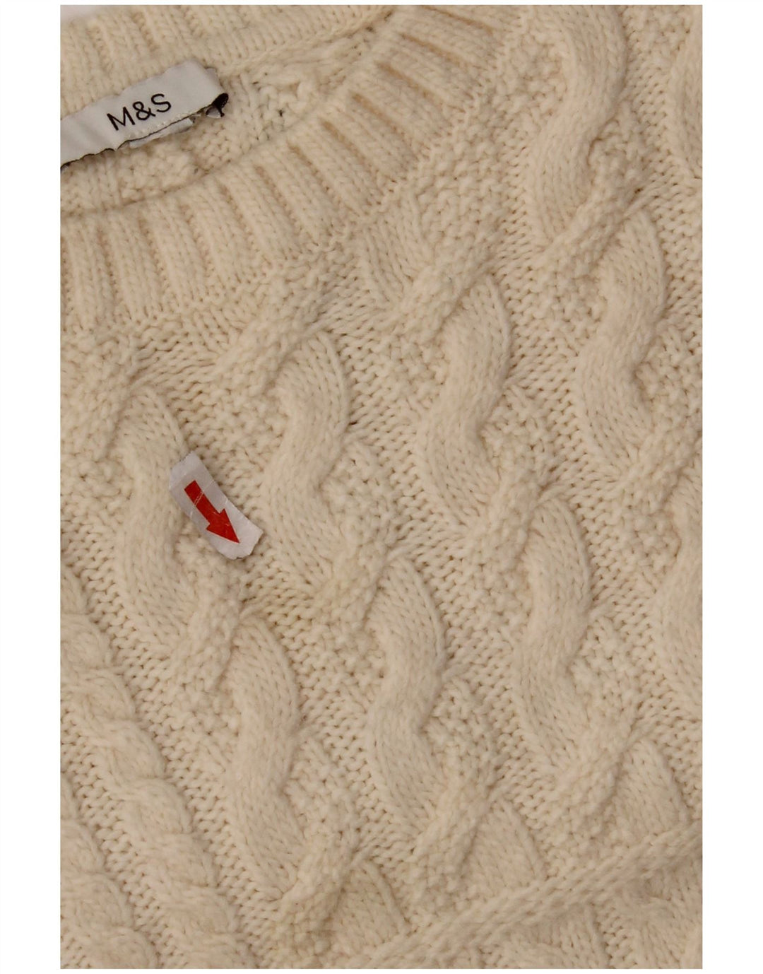 Marks & Spencer Jersey extragrande con cuello redondo para mujer UK 40 XL Blanco