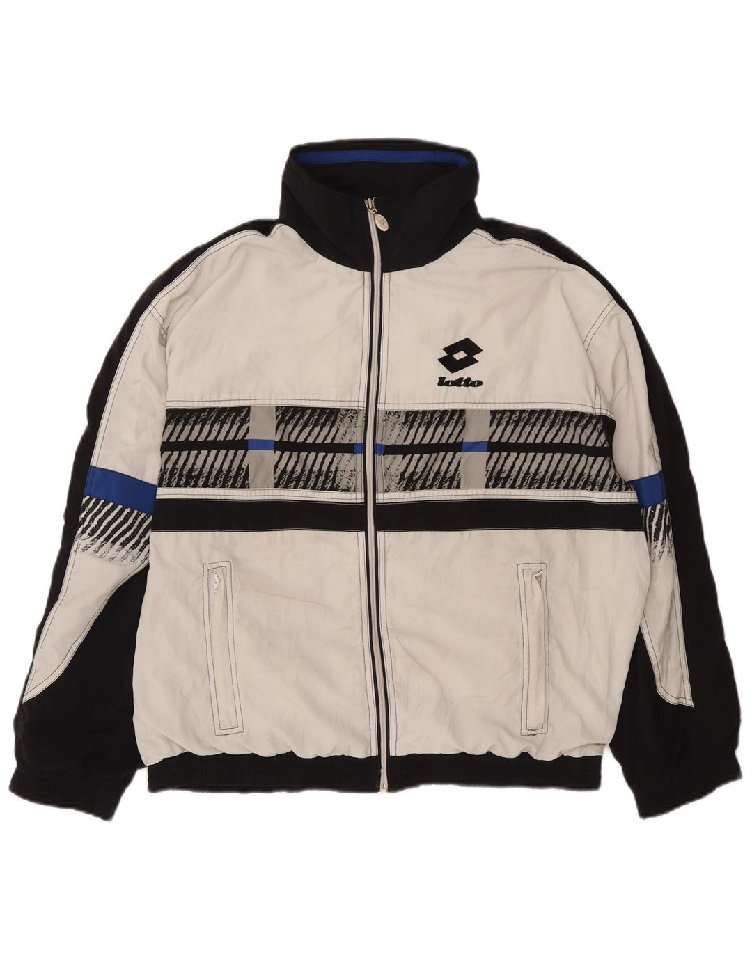 Lotto Hombre Chándal Top Chaqueta Grande Negro Colorblock Poliéster
