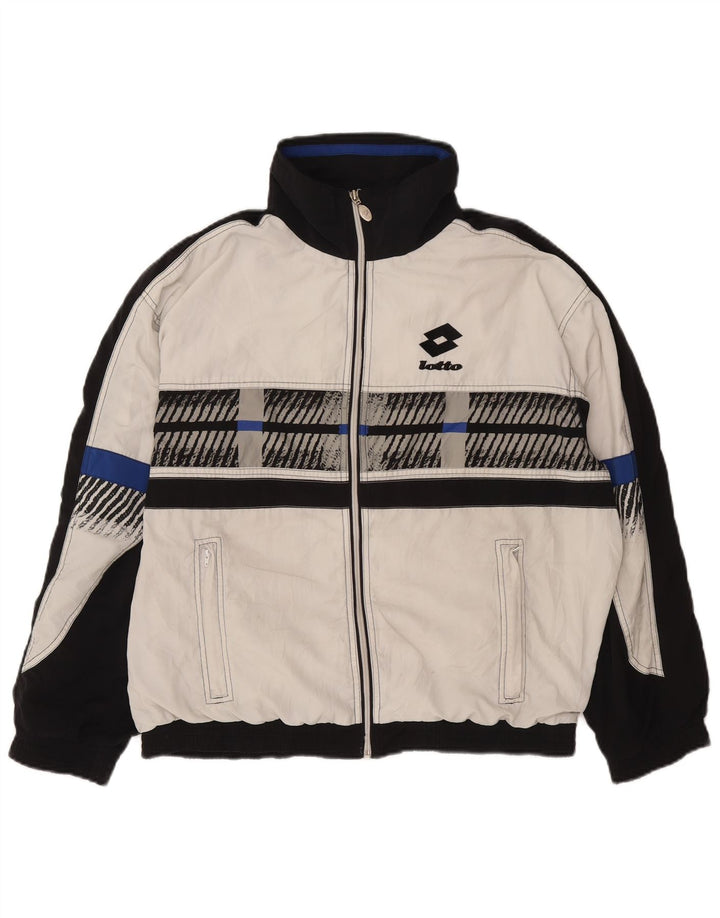 Lotto Hombre Chándal Top Chaqueta Grande Negro Colorblock Poliéster