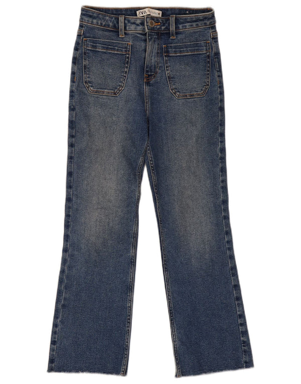Zara Vaqueros Bootcut De Cintura Alta Para Mujer EU 34 2XS W24 L26 Azul