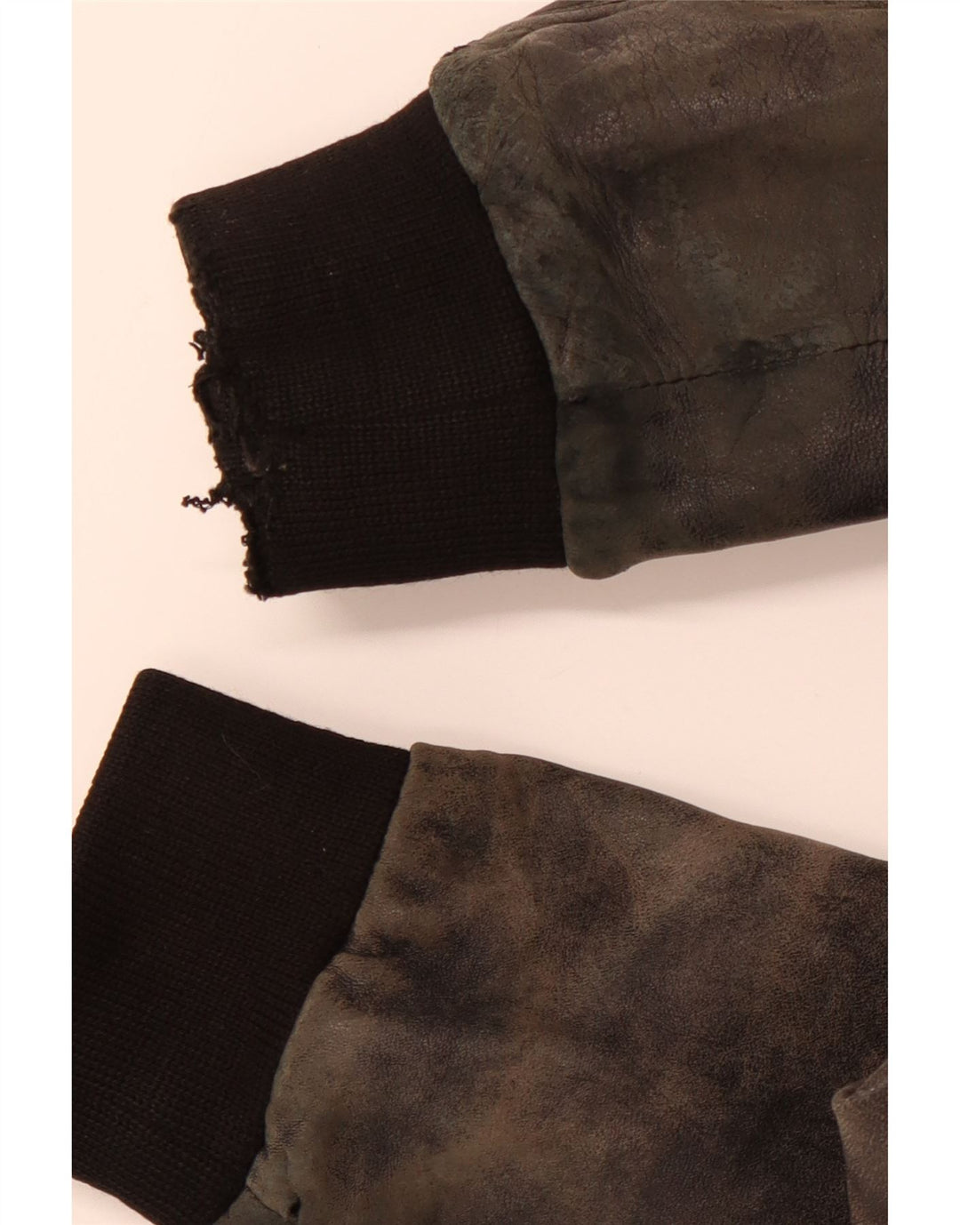 VINTAGE Chaqueta de cuero para hombre Reino Unido 38 Mediano Negro