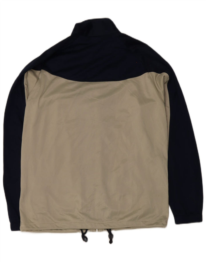 Chaqueta superior de chándal Asics para hombre, poliéster con bloques de color azul marino mediano