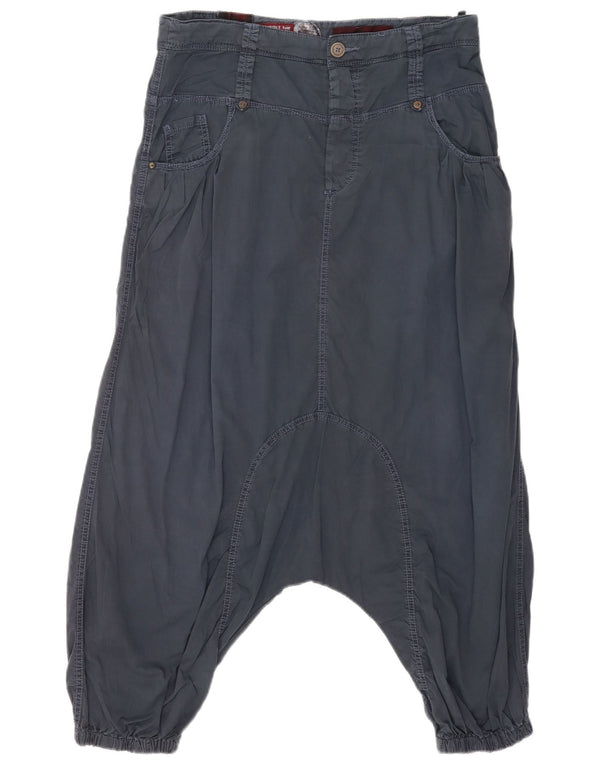 KHUJO Pantalones Harem Mujer W30 L29 Algodón Azul Marino