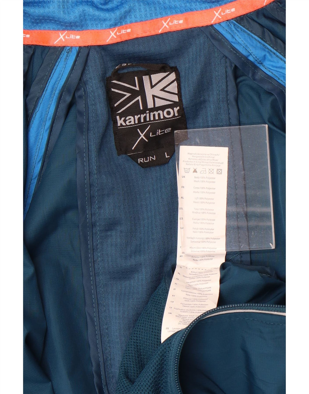 Karrimor Chaqueta de chándal para hombre UK 40 Large Azul Colorblock Poliéster