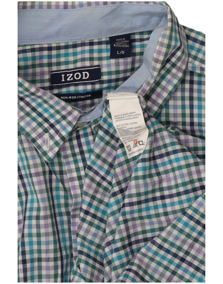 IZOD Camisa Hombre Grande Cuadros Multicolor Algodón