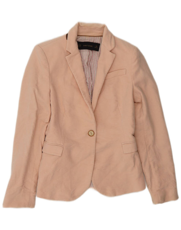 Zara Mujer Chaqueta Blazer De 1 Botón UK 6 XS Rosa