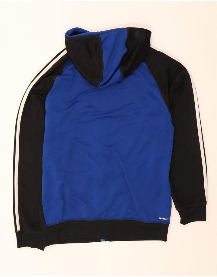 Adidas Hombre Climalite Zip Sudadera Con Capucha Suéter Medio Negro Colorblock Poliéster