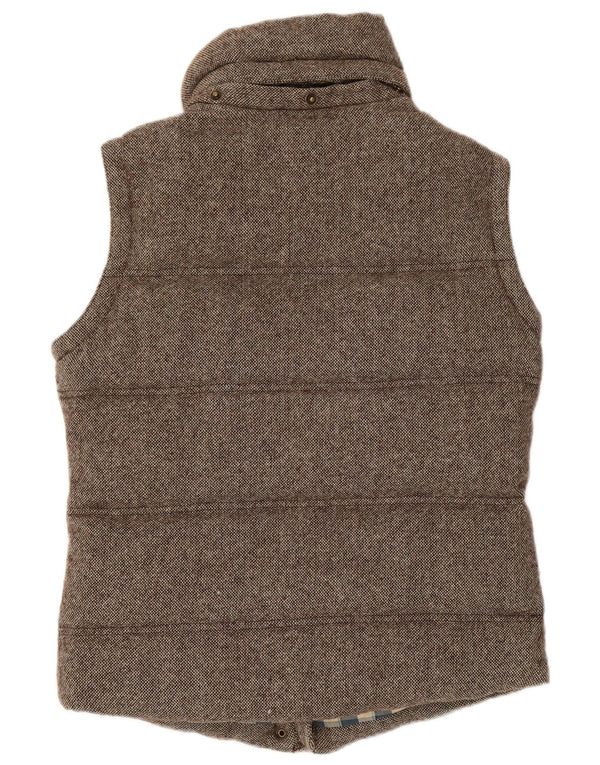 Jack Wills Chaleco acolchado para mujer UK 8 Small Lana moteada marrón