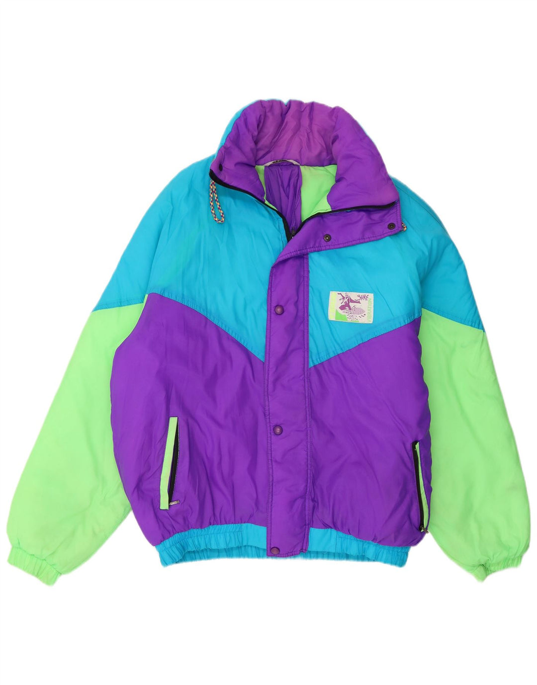 Brugi Chaqueta de esquí para hombre UK 40 Large Púrpura Colorblock Nylon