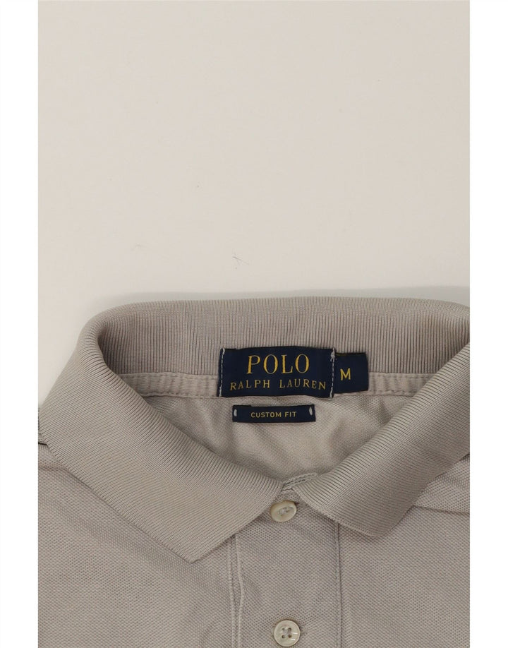 POLO RALPH LAUREN Mens Custom Fit Polo Shirt Medium Grey Vintage Polo Ralph Lauren and Second-Hand Polo Ralph Lauren from Messina Hembry 
