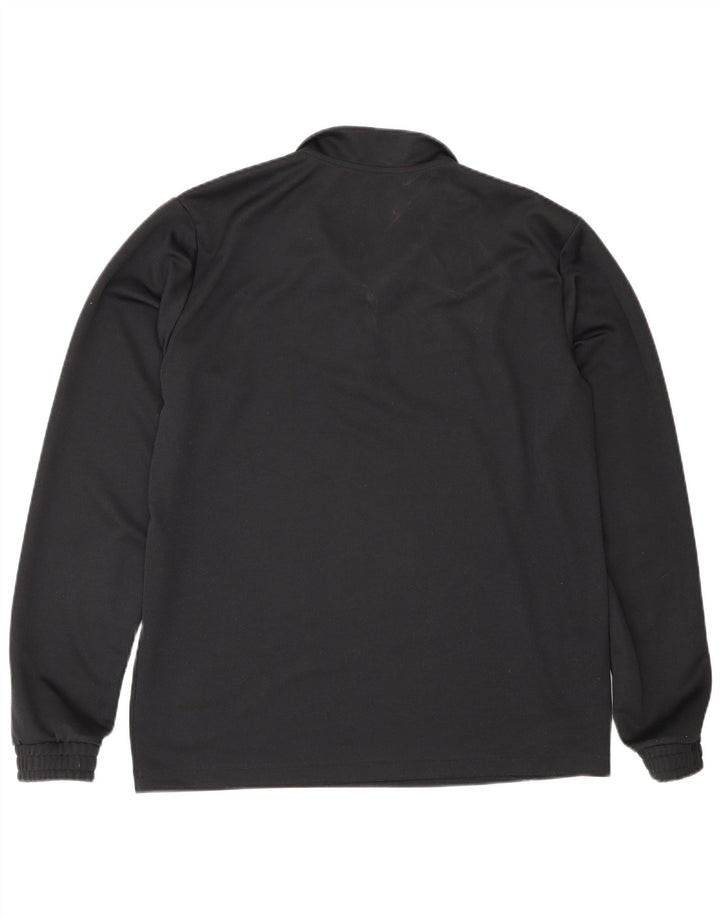Adidas Hombre Zip Neck Top Manga Larga Grande Negro Poliéster Deportes