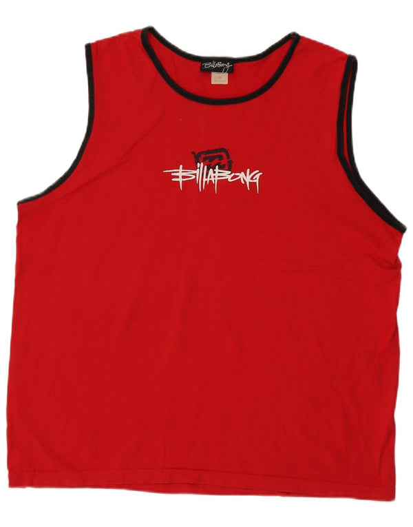 Billabong Hombre Gráfico Chaleco Top XL Algodón Rojo