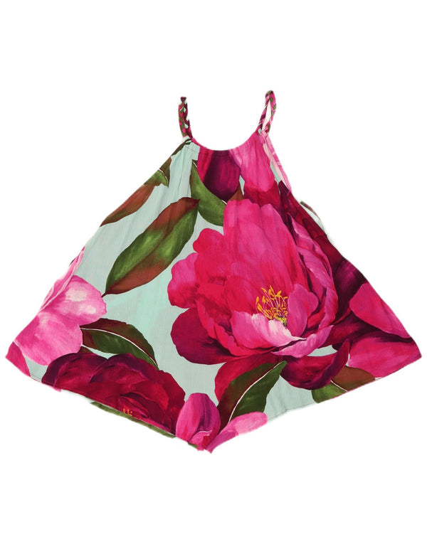 DESIGUAL Top halter asimétrico para mujer UK 44 Mediano Multicolor Floral