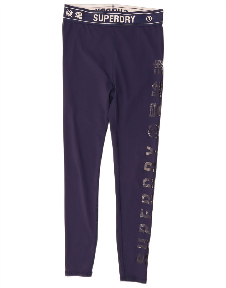 Superdry Leggings Gráficos Para Mujer UK 42 Medio Azul Marino Poliéster