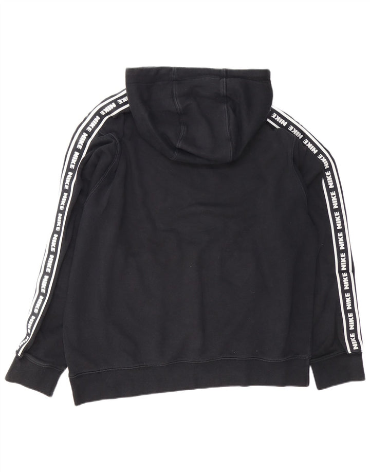 NIKE Sudadera con capucha gráfica para hombre, talla grande, algodón negro